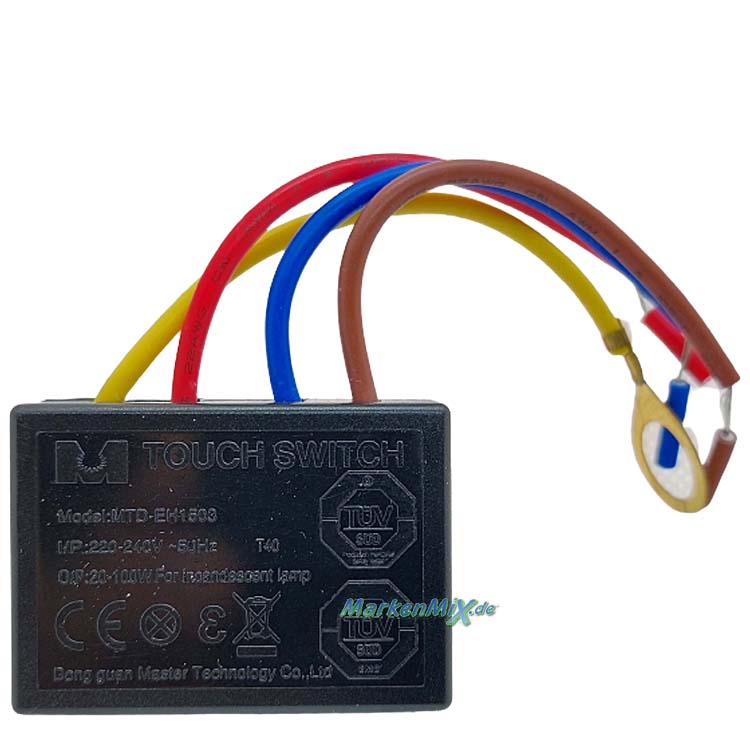 Trio Leuchten Ersatz-Touch Dimmer MTD-EH1503 Halogen 20-100W zu Tischleuchte Davi 5900011-07 / 5900011-32 / 5900011-04 / 5915011-07 Ersatzteil Reality-RL-Trio-Lighting Arnsberg Trafo Netzteil Master MTD-EH1503 Touch me Dimmer 4017807108033  Gerrit 5930011