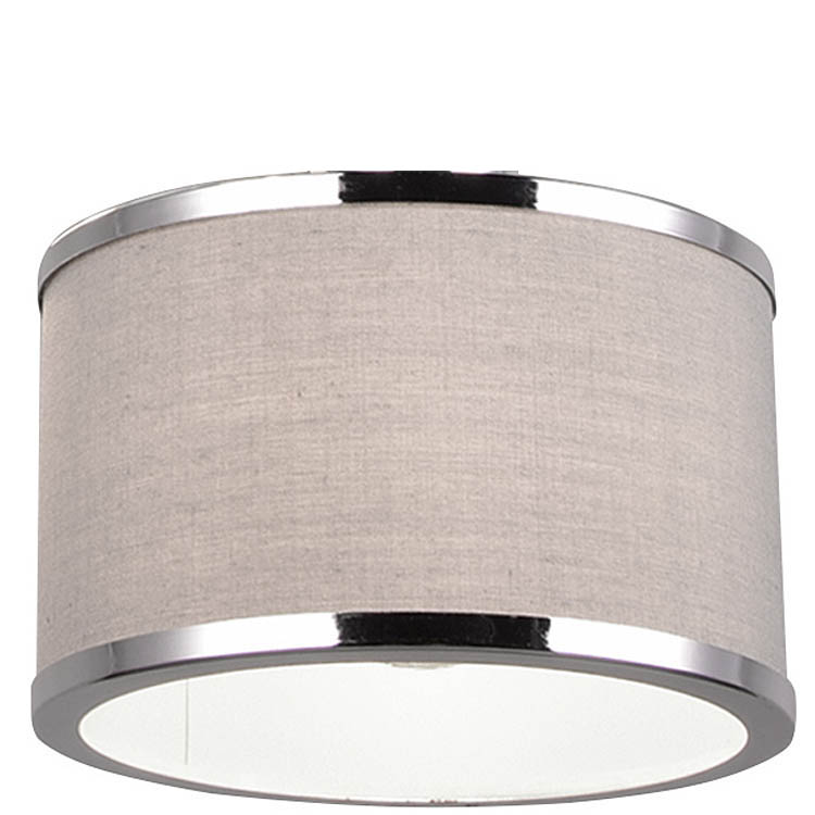 Trio Leuchten Ersatz-Lampenschirm Ø 12cm Stoff grau / Chrom für Serie Kaprun Pendelleuchte 311630306 / 311600506 Ersatzteil Trio-Lighting Arnsberg 4017807581164 4017807581157