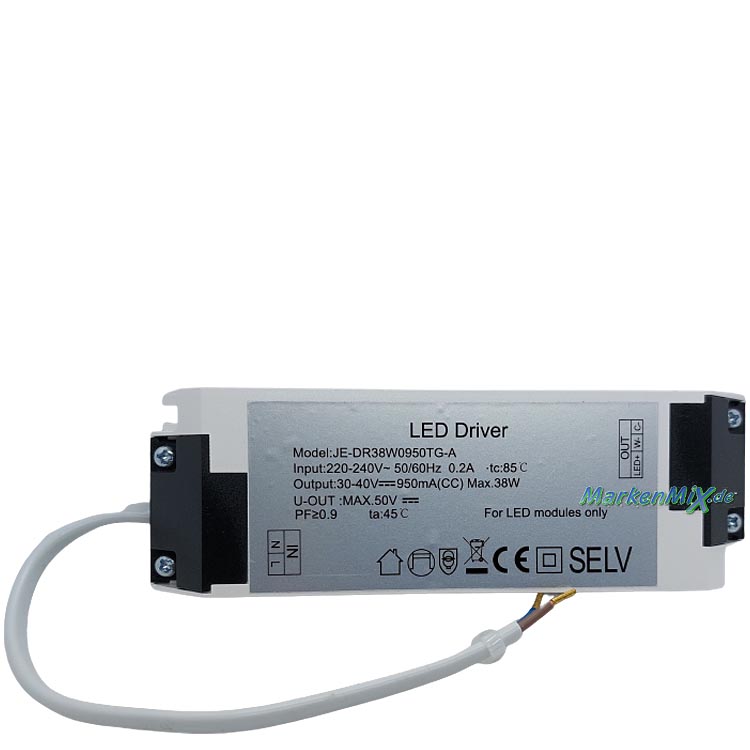 RL Reality Leuchten Ersatz-LED Driver JE-DR38W0950TG-A für Deckenleuchte Asterion Netzteil 38W Treiber zu R62451931 / R62451932 Ersatzteil Reality-RL-Trio-Lighting Arnsberg 4017807504613  4017807504590