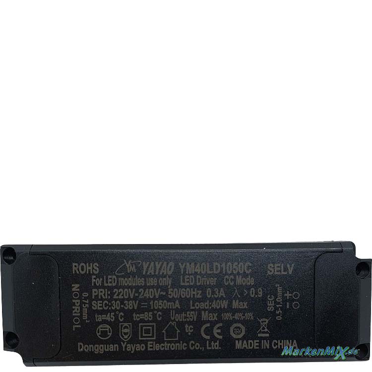 Trio Leuchten Ersatz-Treiber LED Driver Yayao YM40LD1050C für Serie Rama 40W Netzteil zu Deckenleuchte 643210432 LED-Treiber Ersatztrafo Ersatzteil Trio-Lighting Arnsberg Trio International Netzgerät 4017807577082