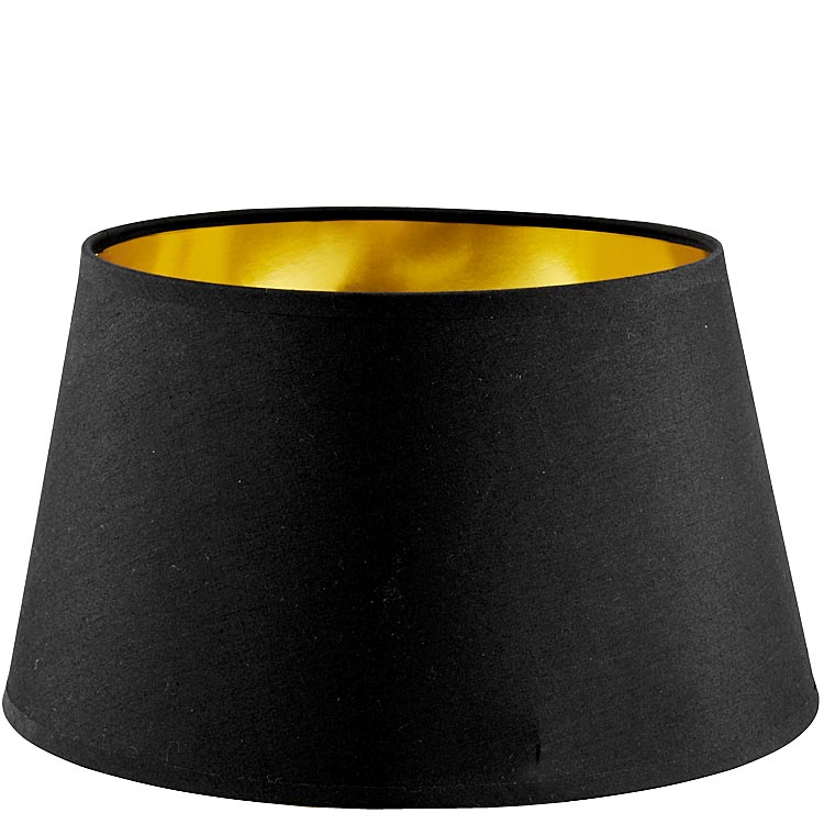 RL Reality Stoffschirm Ø 30cm schwarz / gold für Tischleuchte Abby R50601902 Lampenschirm für E27 Fassung Ersatzteil