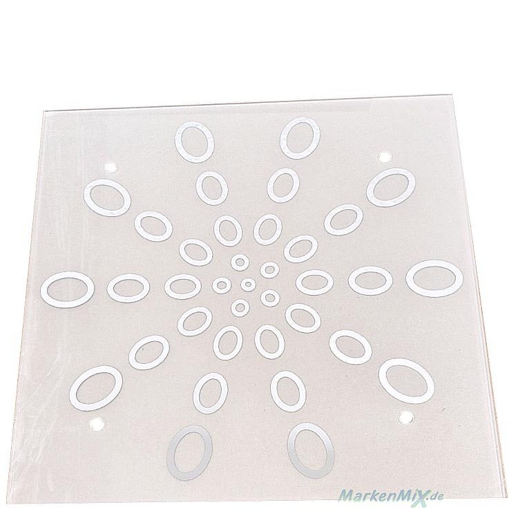 RL Reality Ersatzglas 29x29cm Glasscheibe eckig mit Kreisen für LED-Deckenleuchte Dukat R62349106 Glasteller Ersatzschirm 4017807358483 Ersatzteil  Reality-RL-Trio-Lighting Arnsberg
