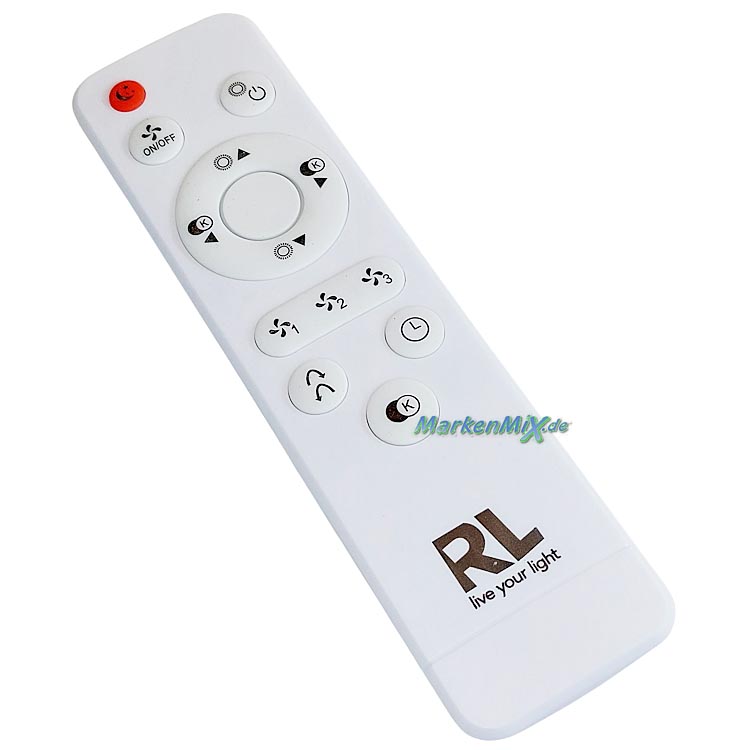 RL Reality Leuchten Fernbedienung 93821IR für Ventilator VARBERG R67292102 SORTLAND R67393132 HALMSTAD R62672132 VISBY R62402106 HARSTAD R62412106 STRALSUND R62522132 STRALSUND R62522187 FARSUND R62662111