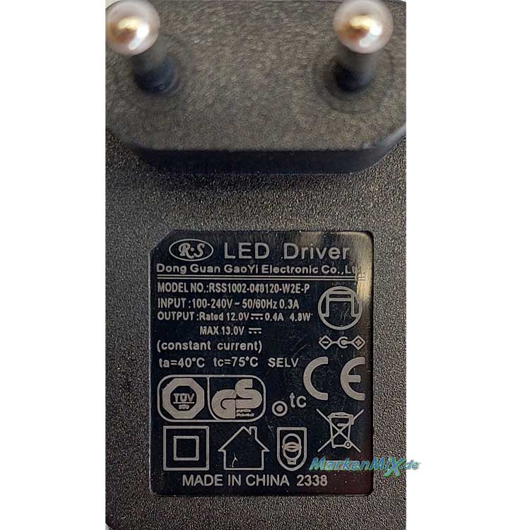 Trio Leuchten Ersatz-Stecker-Netzteil 4,8W für LED Tischleuchte Polo 527090111 / 527090131