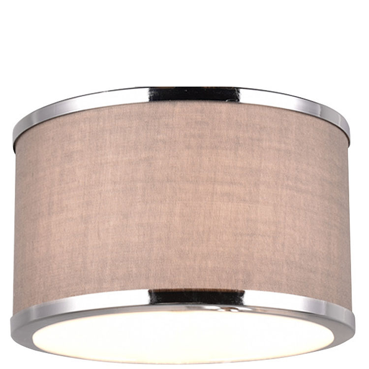 Trio Leuchten Ersatz-Lampenschirm Ø 12cm Stoff braun / Chrom für Serie Kaprun Pendelleuchte 311630306 4017807581164