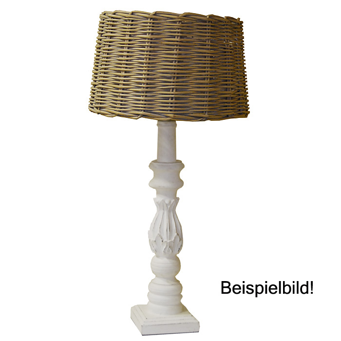 Light & Living Lampenfuß H62cm Holz antik weiss im mediteranen Toscana Flair shabby Lock Holzlampe Holzfuß 7022173  8717807058463