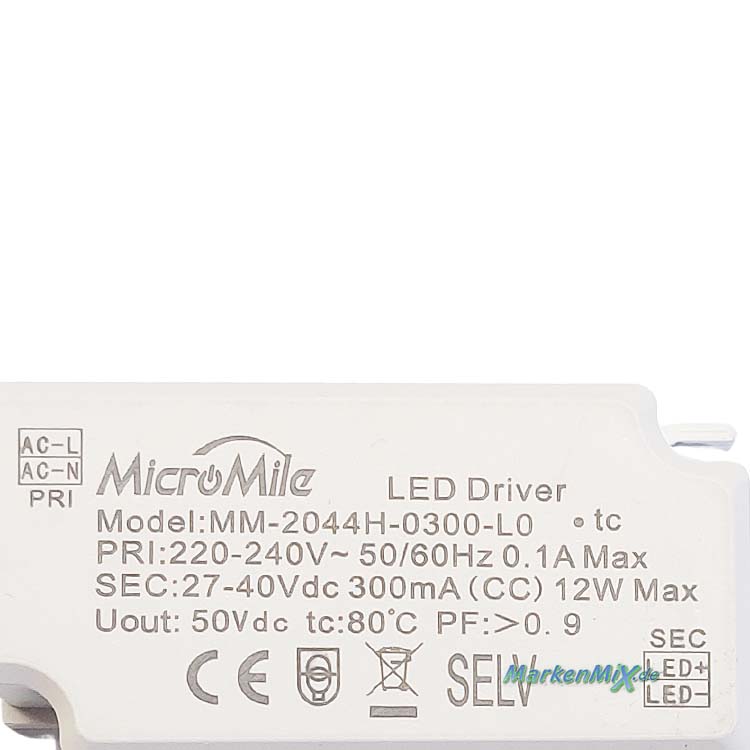 Trio Leuchten Ersatz-Treiber MicroMile MM-2044H-0300-L0 Driver für LED Serie Fuerte 12W zu Wandleuchte 226260142 Trio-Lighting