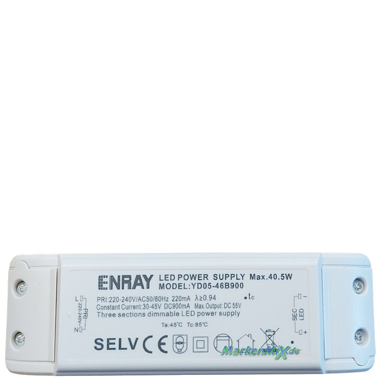 Trio Leuchten Ersatz-Treiber Enray YD05-46B900 Trafo für LED Serie Minerva 40,5W Driver zu Pendelleuchte 334310517 / 334330517  Ersatzteil Trio-Lighting Arnsberg 4017807663242 4017807663211