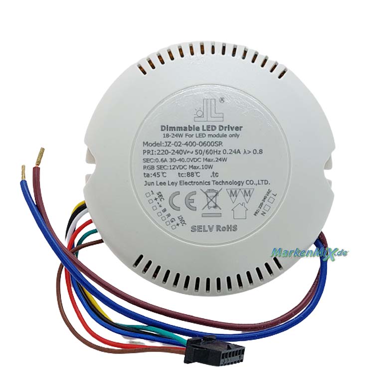 Trio Leuchten Ersatz-Dimmable LED Driver JLL JZ-02-400-0600SR Rundtrafo für Deckenleuchten Serie Arvin 24W Netzteil LED-Treiber für 628410507 628410532 Netzgerät Ersatzteil Trio-Lighting Arnsberg Trio International Rundtrafo 4017807504071 4017807504040