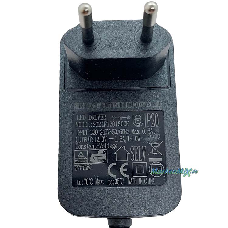 RL Reality Leuchten Ersatz-Treiber Brightpower Optoelectronic LED Driver S024F1201500E für Serie Tendo 18W Netzteil zu Stehleuchte R45711102 Ersatztrafo Ersatzteil Reality-RL-Trio-Lighting Arnsberg Trio International  4017807577433