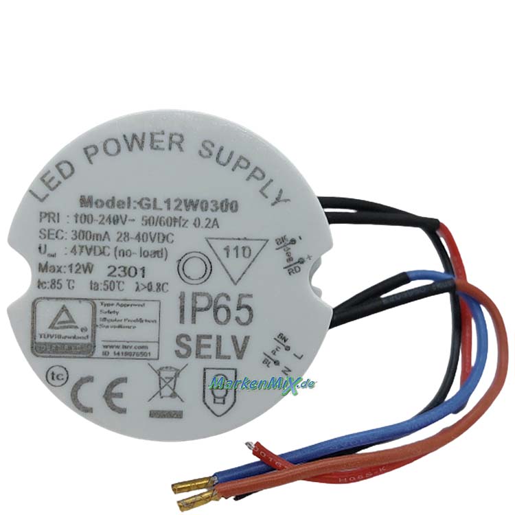 Trio Leuchten Ersatz-Treiber GL12W0300 LED Power Supply 12W IP65 für Gartenstrahler Mareb Außenleuchte 821860142 Ersatzteil Trio-Lighting Arnsberg Trio International 4017807564143