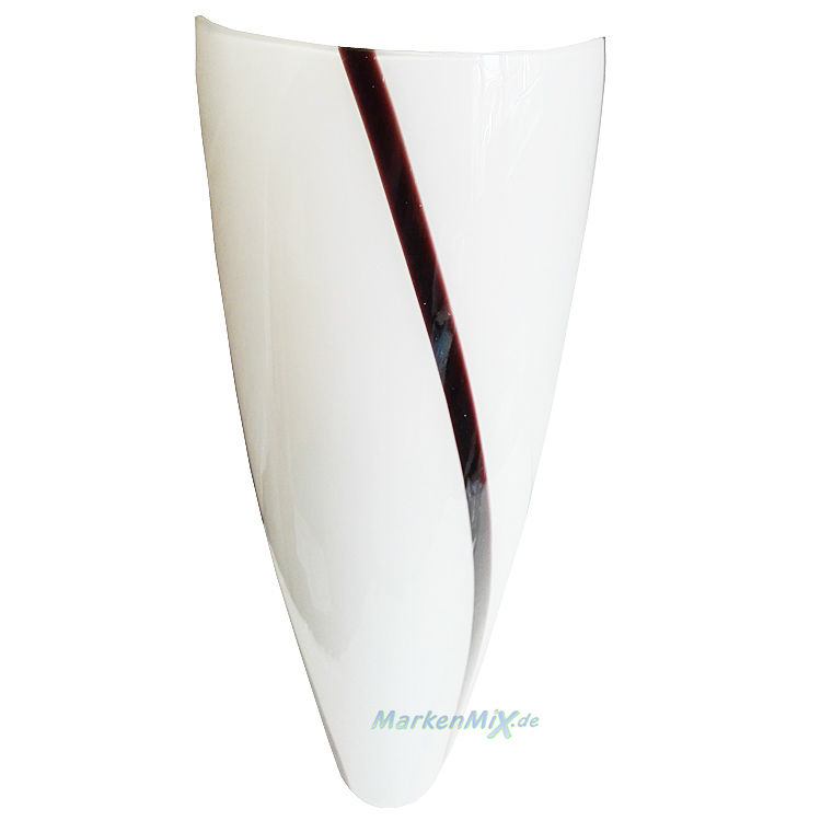 Trio Ersatzglas 9211 Art Glas weiß mit schwarzen Streifen für Wandleuchte 2547011-07 Ersatzschirm Glasschirm Abdeckglas