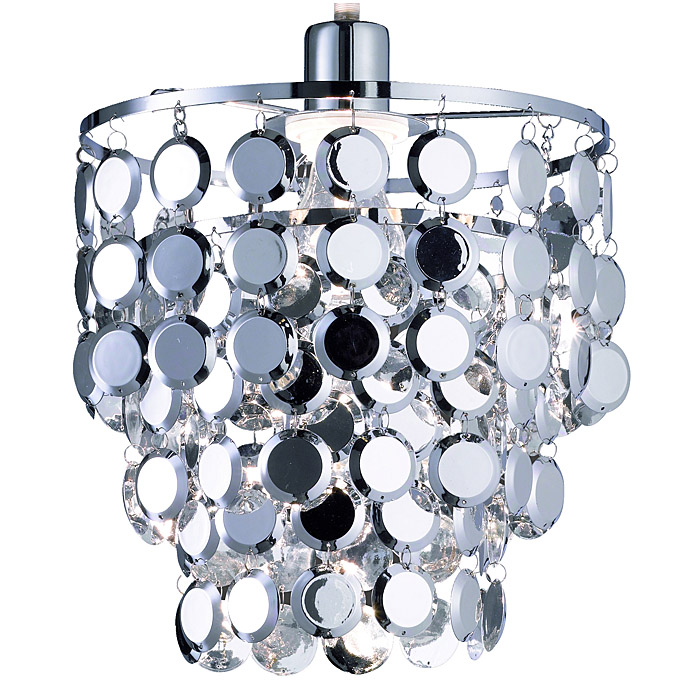 Trio Retro Style Pendelleuchte mit Dekorbehang Chromplättchen 317300106 4017807177237