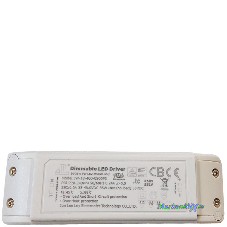 Trio Leuchten Ersatz-Treiber JLL JW-18-400-0900F3 Driver für LED Serie Keaton 36W Trafo zu Pendelleuchte 340230376 / 340230380