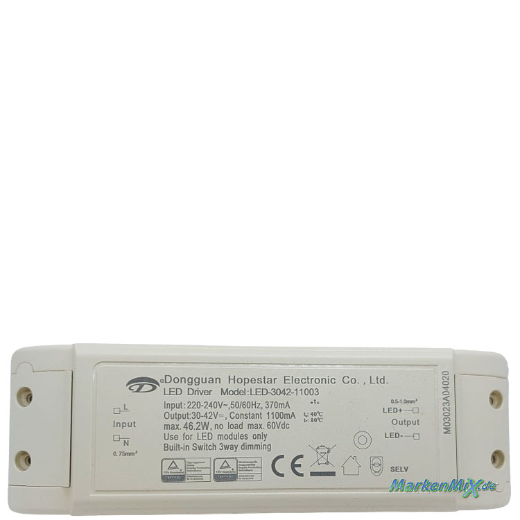 RL Reality Leuchten Ersatz-Treiber LED Driver Hopestar LED-3042-11003 für Serie Laola Netzteil 46,2W zu Pendelleuchte R34185306 / R34185332 Ersatztrafo Ersatzteil Reality-RL-Trio-Lighting Arnsberg Trio International  4017807574029