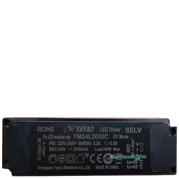 Trio Leuchten Ersatz-Treiber Yayao YM24L2000C für LED Serie Zeno 48W Driver zu Deckenleuchte 648310505 / 648310532 / 648310580