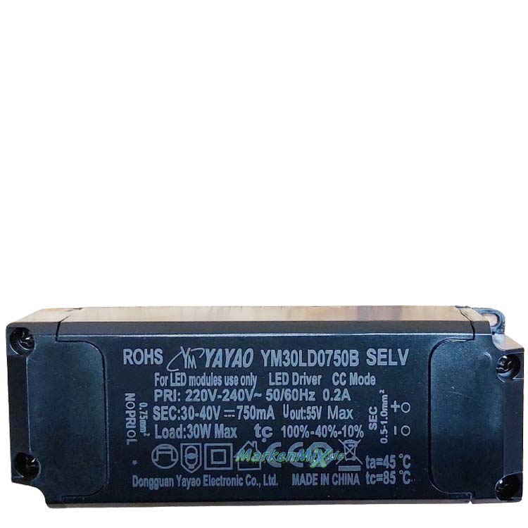 Trio Leuchten Ersatz-Treiber Yayao YM30LD0750B Nachfolger von JJZM JD05-39B750 Driver 30W für LED Serie ASCARI Deckenleuchte 680810306 Netzteil LED-Treiber für 680810332 Ersatztrafo zu Ersatzteil Trio-Lighting Arnsberg Netzgerät 4017807508512