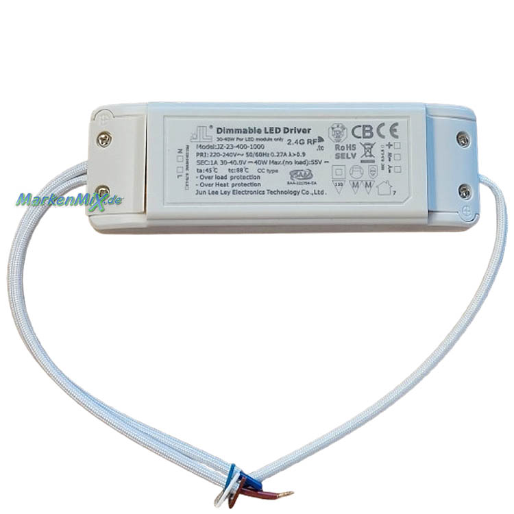 RL Reality-Leuchten Ersatz-Treiber Jun Lee Ley JLL JZ-23-400-1000 LED Driver 40W für Deckenleuchte DEGAS R63511131 / GOYA R63521131 Netzteil Ersatzteil Trio-Lighting Arnsberg  4017807654271  4017807654264